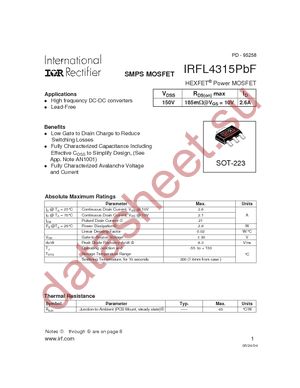 IRFL4315TRPBF datasheet  